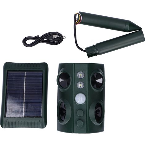 Répulsif solaire à ultrasons pour animaux extérieur, chien chat, accessoires de jardin, dissuasif puissant (1/5)