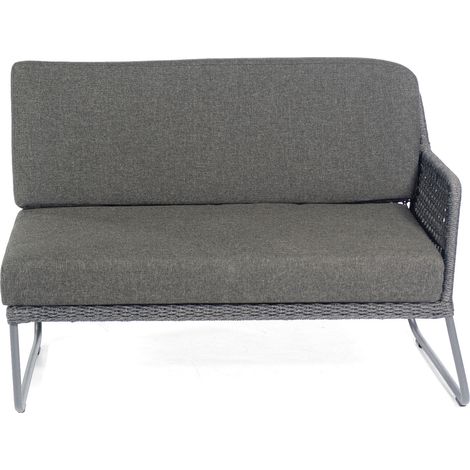 Sonnenpartner Poison Lounge-Eckmodul links Loungesofa Alu mit Polyrope dunkelgrau