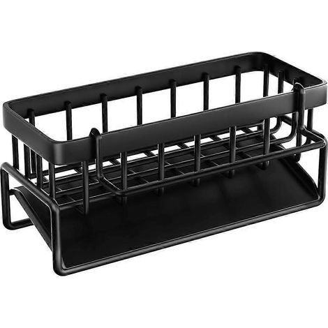 Étagère pour évier de cuisine, porte-éponge pour évier, organisateur d'éponge, porte-éponge à vaisselle pour salle de bain noir (1/5)