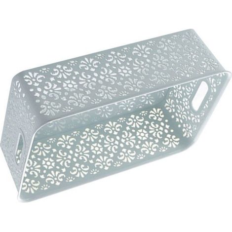 Bac De Rangement - Plastique Ajoure - Pour Bureau Maquillage Cosmetiques Accessoires - 34 X 23 X 10 Cm - 1 Unite (1/5)
