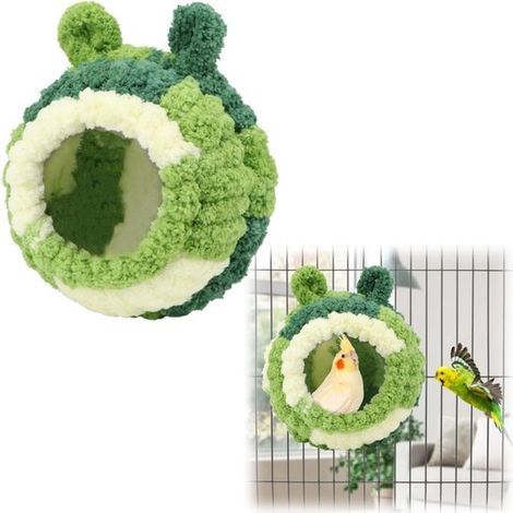 Nid d'oiseau Maison d'hiver pour perroquets Cage en coton Sac de couchage pour petits oiseaux (vert) (1/5)