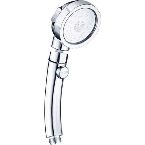 Enowelir finition chroméePommes de doucherotation à 360 °,douchette anti-calcaire, avec 3 modes d'économie d'eau haute pression, pomme de douche avec bouton d'arrêt