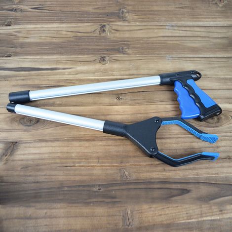 Outils de Ramassage, 81cm Pince de Préhension pour Personnes Agées, avec Pince Rotative en Caoutchouc, pour Prise de la Corbeille, Ramassage des Déchets, Déchets de Jardin(bleu) (1/4)