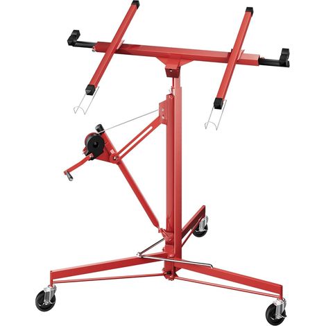 Sollevatore per pannelli Wiltec, sollevatore per cartongesso XXL rosso – Portata massima 68 kg – Altezza 140-350 cm – Larghezza massima 290 cm – 3 ruote – Aiuto al montaggio (1/5)