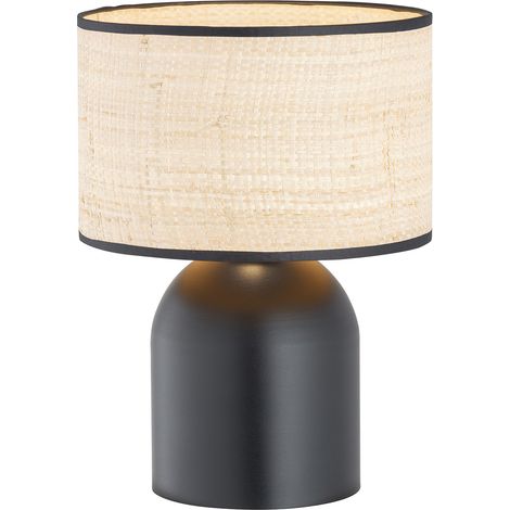 Lampada Da Tavolo Nordica Aspen 1 Luce In Acciaio E Rattan (1/5)