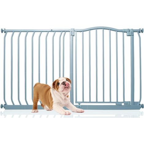 Bettacare Curved Top Dog Gate, 125cm - 134cm, Matt Grey, Pressure Fit Pet Gate for Dog and Puppy, Pet and Dog Barrier