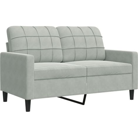 vidaXL Divano a 2 Posti Grigio Chiaro 120 cm in Velluto (1/5)