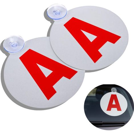 Autocollant A Conducteur - 2 Pièces - ABS - Ventouse - Haute Visibilité - Véhicule Neuf - Ø 15 cm (1/5)