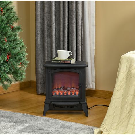 Chimenea eléctrica portátil con efecto de llama LED y protección contra sobrecalentamiento OKWISH (1/5)
