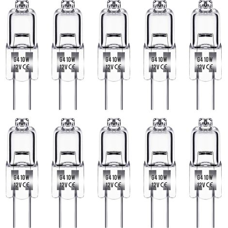 G4-Halogenlampe, 12 V, 10 W, warmweiß (2800 K), 150 lm, klare Kapsellampe, 10er-Packung (1/5)