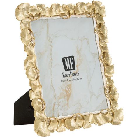 Cornice portafoto in resina oro, 27,2x2,2x32,5 cm – Elegante con Petali