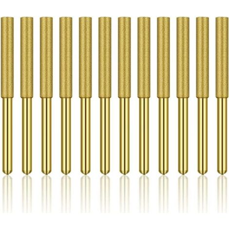 12-teiliges Diamant-Kettensägen-Schärfset, hochharte, titanbeschichtete Schleifscheibe, Kettensägen-Schärfsteine, 5/32 Zoll (4 mm)