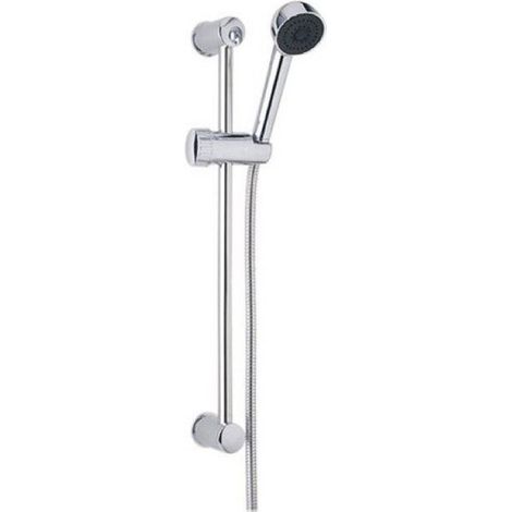 Pommeau de douche simple avec flexible et barre, chromé