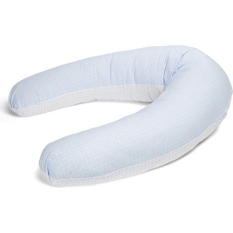 Almohada de maternidad y lactancia, Evolutiva AZUL 160 cm - Desenfundable y con relleno de fibra
