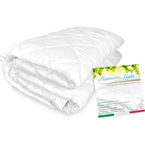 PIUMINO Sintetico PRIMAVERILE ESTIVO Anallergico 100 gr./mq. PIUMOTTO LIGHT Leggero Qualità Extra Made in Italy 1 PIAZZA E MEZZA
