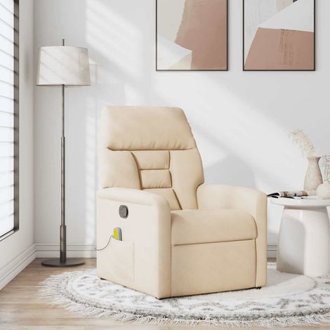 Maison Exclusive - Fauteuil inclinable de massage beige tissu microfibre (1/5)