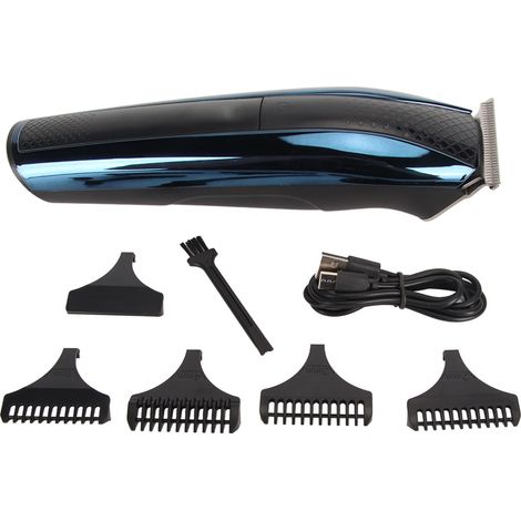 Tondeuse à cheveux électrique professionnelle rechargeable USB, écran LCD, coupe-cheveux avec 5 peignes de guidage (1/5)