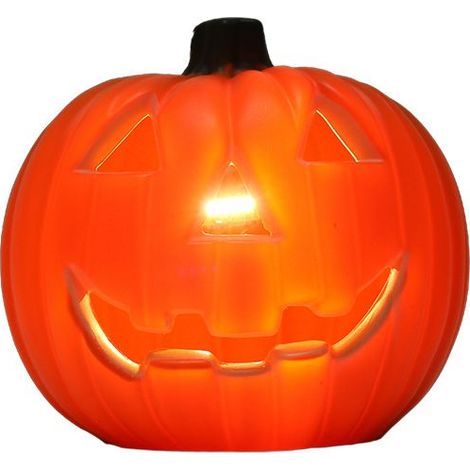 Lampe citrouille Halloween 8 pouces avec effet lumineux, décoration festive pour maison, centre commercial, soirée et événement thématique saisonnier. (1/4)