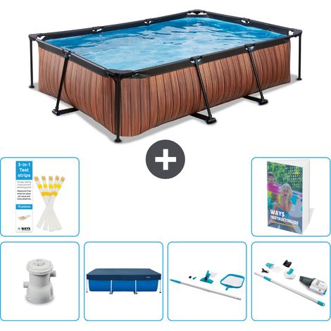 Exit-toys Piscina Exit Rectangular - Efecto madera - 300x200x65 cm - 7-piezas  S257 (1/5)