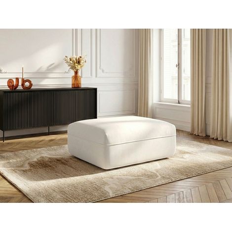 BOBOCHIC - Pouf LUIGI en tissu lisse Blanc (1/4)