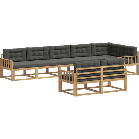 Outdoor Sofa Set 6 pcs White and Anthracite Polyester vidaXL (1/5)