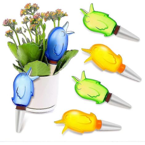 Lot de 6 globes d'arrosage automatiques en forme d'oiseau, transparents et auto-arrosants pour plantes. (1/5)
