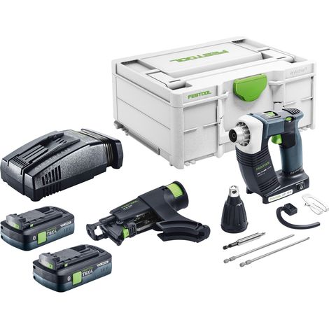Visseuse sans fil Festool DWC 18-4500 Basic 18 V 14 Nm sans balais + 2 batteries 4,0 Ah + chargeur rapide + Systainer