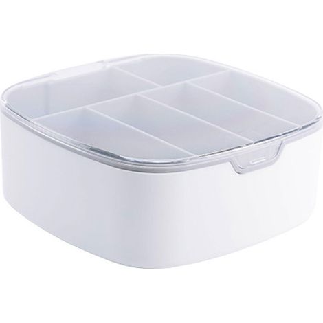 Boîte de rangement de câbles en plastique avec couvercle, grand format, pour fournitures de bureau à domicile, chargeur de téléphone, câbles (1/5)