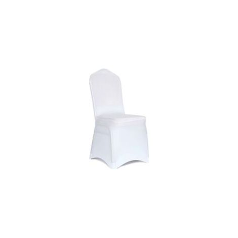 Set mit 10 weißen Spandex-Stuhlhussen für Esszimmer und Wohnzimmer – Universelle Stretch-Stuhlhussen für Hochzeiten, Bankette und Partys. – Crezuo (1/4)