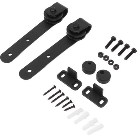Mini kit de rodillos para puerta corrediza, herrajes para puerta de granero, polea de rueda, colgador de riel para dormitorio y sala de estar A (1/4)