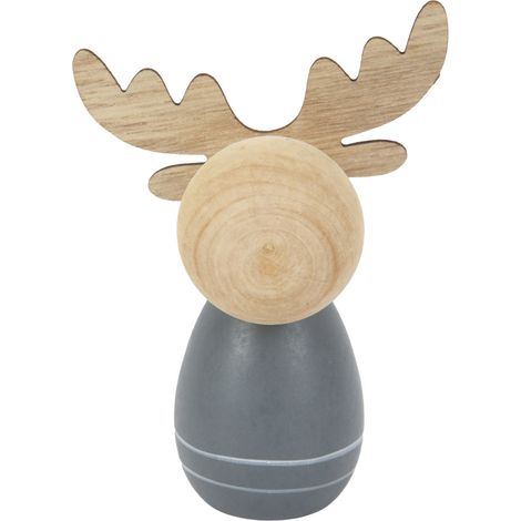 TrendLine Holzrentier 8 x 6,5 x 9,5 cm grau Figur
