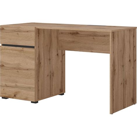 Mesa de oficina Alfere 125, Roble wotan, Con puertas, Con cajones, Número de puertas: 0, Número de cajones: 0, 75x130x50cm