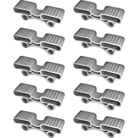 Cyclingcolors – Lot de 10 embouts de support de latte 38x12mm – Caoutchouc souple double suspendu – Fixation pour sommier tenon Ø11mm – Gris