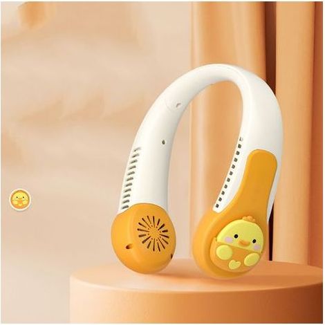Nackenventilator mit Entenmuster, tragbar, per USB aufladbar, leise und verdrehungsfest, mit eingebautem Akku, ideal für Kinder und Erwachsene, die Outdoor-Sportarten ausüben. (1/4)