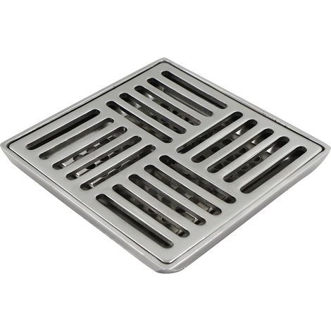 Scarico doccia quadrato in acciaio inox con controllo degli odori per WC, bagni, cucine, ecc. (100 x 100 mm, argento) (1/5)