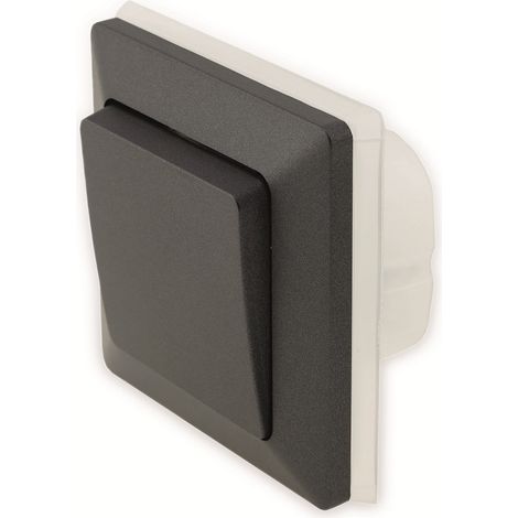 MILOS Interrupteur va-et-vient 23238, IP44, 10 A, 250 V, encastré, anthracite (1/2)