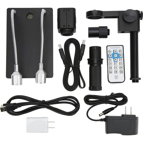 Microscope industriel avec caméra Full HD 24MP 2K 1080P 60FPS, objectif 150X, pour réparation de téléphones, alimentation 100-240V, prise américaine (1/5)