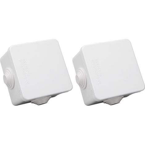2 Boîtes de Dérivation Étanches IP55 Anti-Poussière en ABS pour Extérieur, Coffret Électrique avec Bouchon en Caoutchouc (1/5)