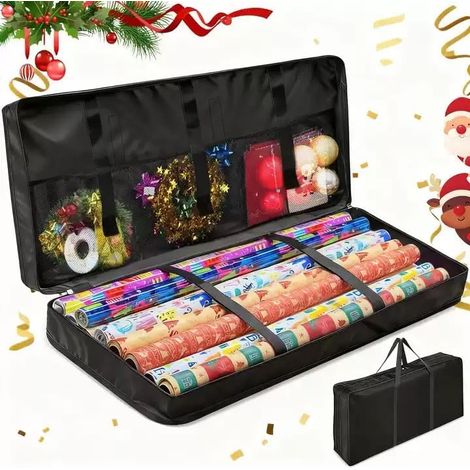 Kindfiber OÜ-Sac Rangement Pour Papier Cadeau Rouleau Avec Compartiments pour Rubans (1/5)