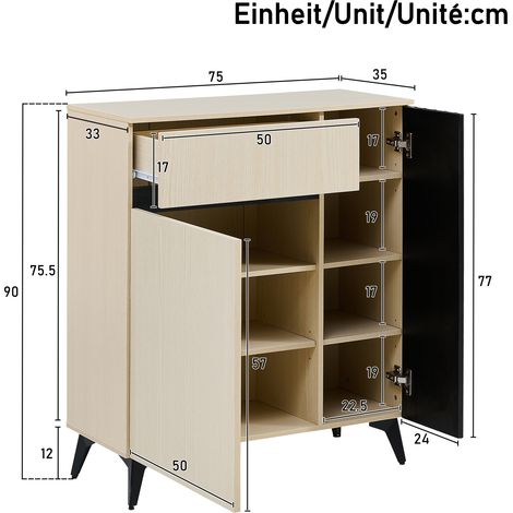 Ensemble de meubles moderne : portemanteau avec banquette et buffet/chaussurier – solution de rangement élégante pour entrée, salon et chambre. (1/5)
