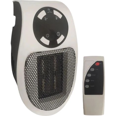 Mini ventilateur électrique à brancher avec minuterie LCD, petit chauffage d'appoint pour bureau ou maison, chauffage électrique en céramique (1/5)