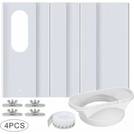 Kit de ventilación para aire acondicionado portátil con conector universal, panel de PVC reforzado ajustable, kit de ventilación para ventana, 43 cm - 16 cm, conector universal 13/15 (1/4)