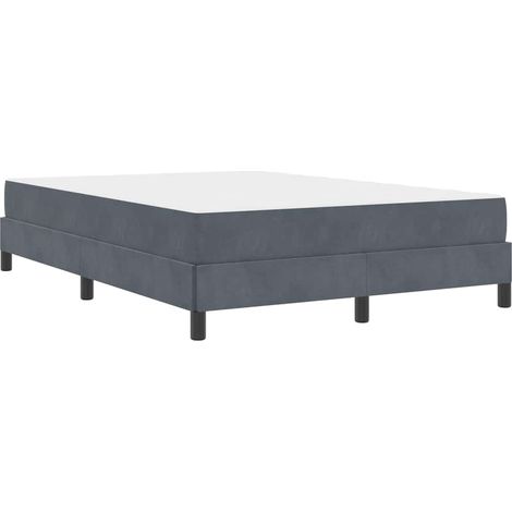 Cama tipo Box Spring con colchón Gris oscuro 160 x 200 cm tela vidaXL (1/5)