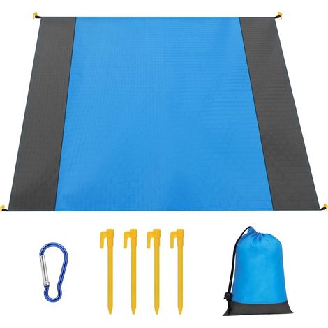 Tapis de Plage 210 x 200 cm, Imperméable Anti Sable Natte de Plage, Couverture pour Pique-Nique, Grand, Ultra légère, pour Camping, randonnée, Plage, Pique-Nique (1/5)