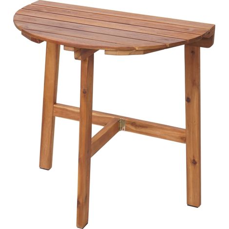 [NON UTILIZZATO] Tavolino pieghevole giardino balcone interni esterni HHG-576 legno acacia 71x70x34cm