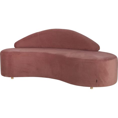 Canapé en velours rose 195 x 84 x 76 cm (1/2)