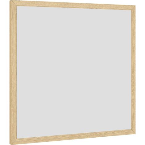 Miroir mural carré 50 x 50 cm, cadre en bois naturel, idéal pour la salle de bain, salon ou chambre (1/5)
