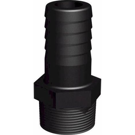 1-1/4"-Außengewindeanschluss – 1 Stück – Verstärktes Polypropylen – 32-mm-Schlauchanschluss – Für IBC-Tanks und Bewässerungsanlagen – Grau (1/2)