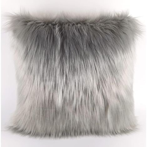 Housse de coussin décorative douce 45 x 45 cm, housse de coussin décorative à poils longs, housse de coussin décorative en imitation fourrure pour canapé, housse de coussin en fausse fourrure (1/5)