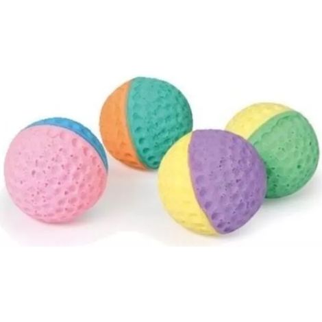 confezione da 2 palline per gatto in spugna "sponge roundball", diametro 4 cm